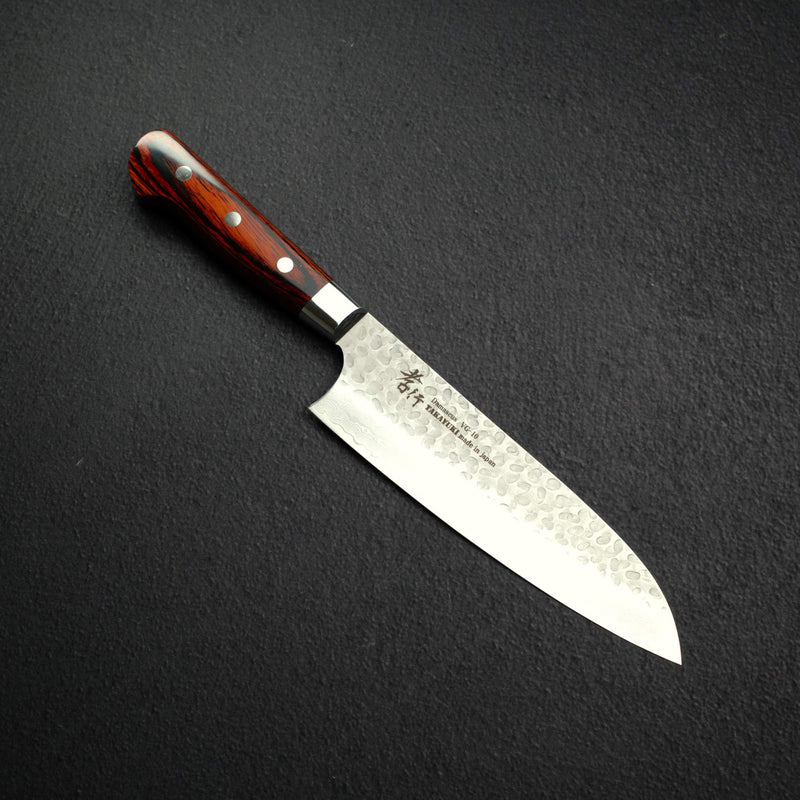 青木刃物製作所 V金10号 33層ダマスカス 槌目仕上げ 三徳 180mm
