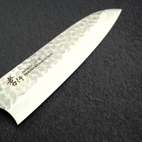 青木刃物製作所 V金10号 33層ダマスカス 槌目仕上げ 三徳 180mm