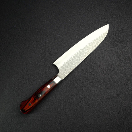 青木刃物製作所 V金10号 33層ダマスカス 槌目仕上げ 三徳 180mm