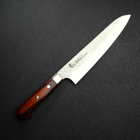青木刃物製作所 V金10号 33層ダマスカス 槌目 牛刀 240mm