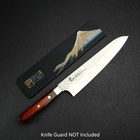青木刃物製作所 V金10号 33層ダマスカス 槌目 牛刀 240mm