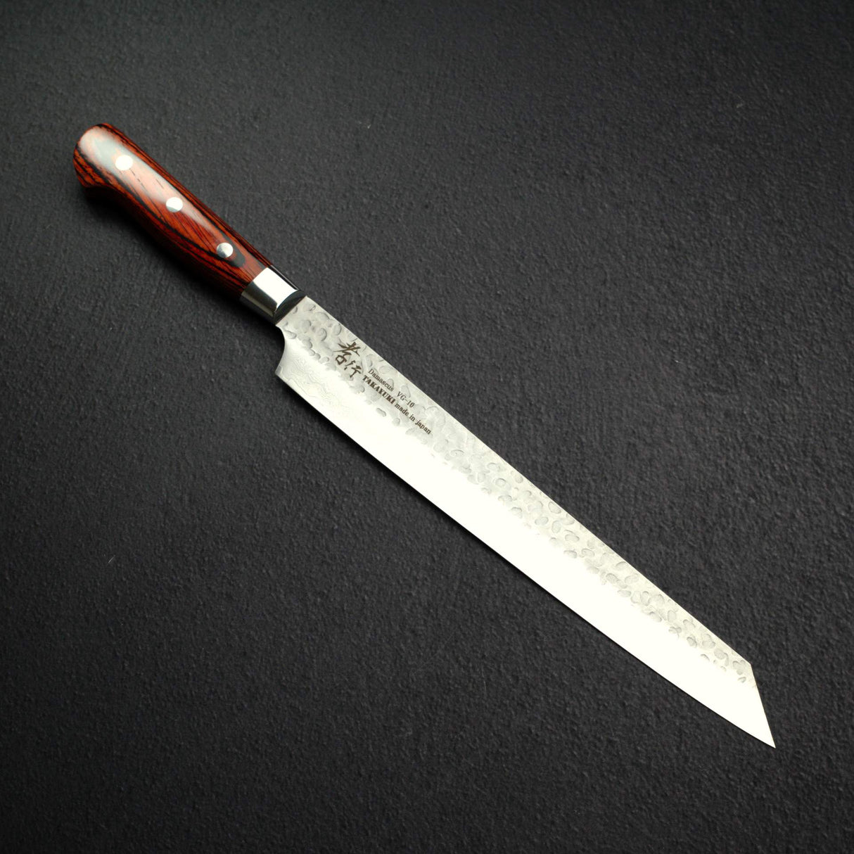 青木刃物製作所 VG10 33層 槌目ダマスカス 剣型筋引 270mm