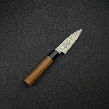 加茂藤刃物 スーパーゴールド2 墨流し ダマスカス ペティナイフ 90mm