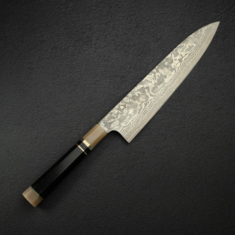 加茂藤刃物 スーパーゴールド2 ブラックダマスカス 牛刀 270mm 鞘付き