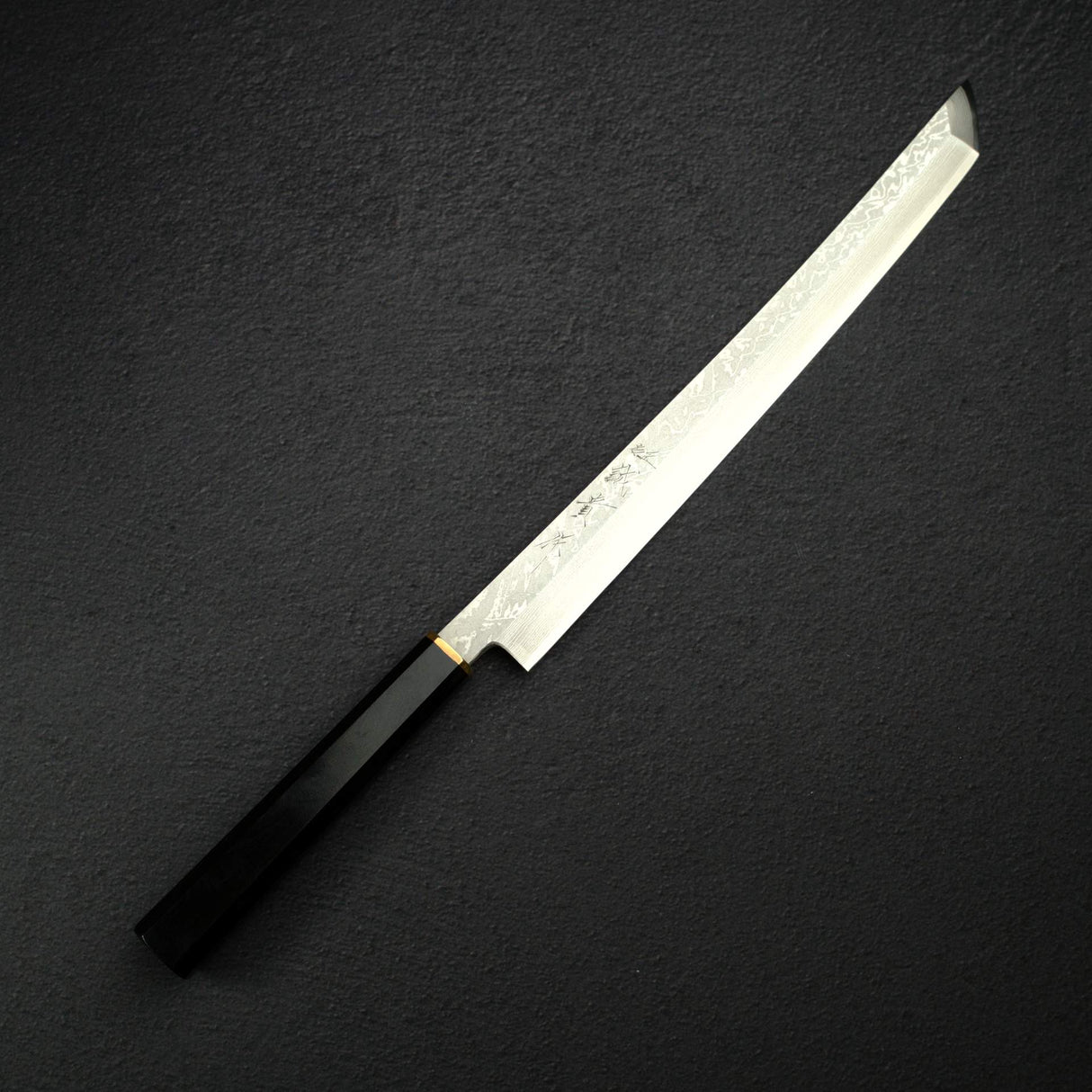 田中一之刃物製作所 V金10号 ダマスカス 先丸蛸引き 300mm 鞘付き