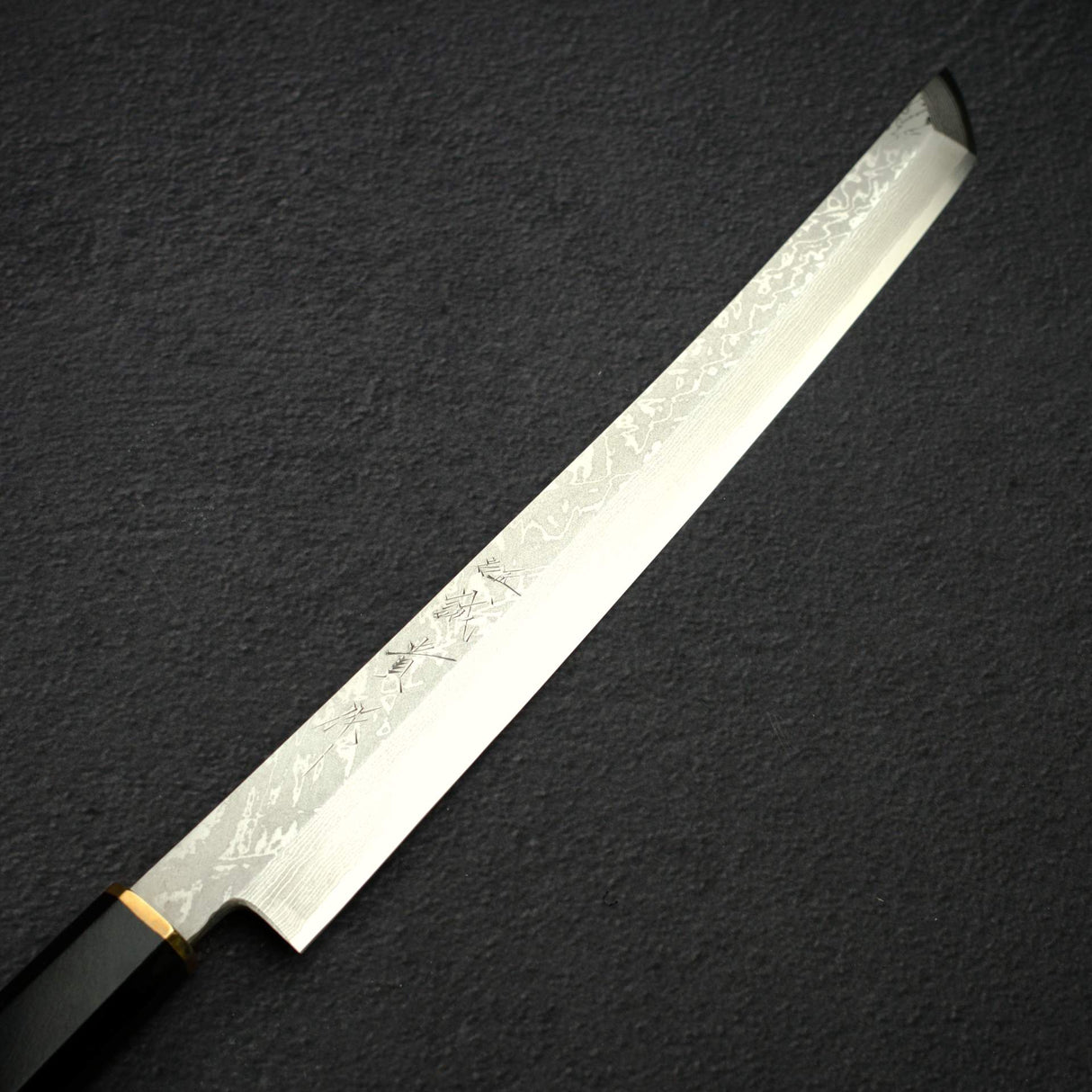 田中一之刃物製作所 V金10号 ダマスカス 先丸蛸引き 300mm 鞘付き