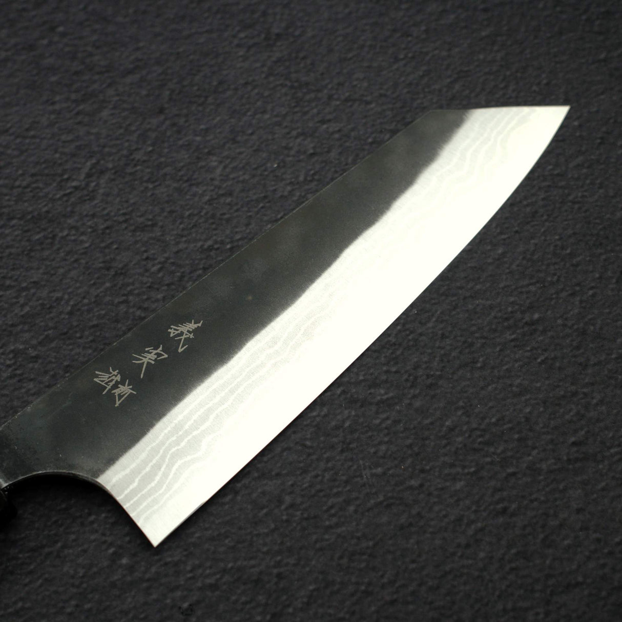 カトウ打刃物製作所 金太郎 白二鋼 ダマスカス 黒打ち 梨地 文化 180mm