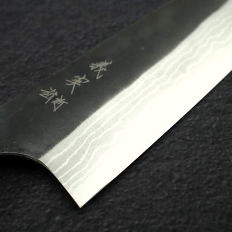 カトウ打刃物製作所 金太郎 白二鋼 ダマスカス 黒打ち 梨地 文化 180mm