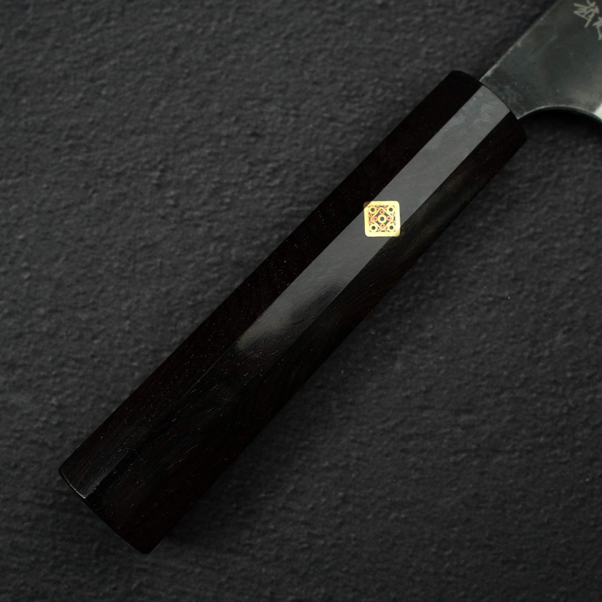カトウ打刃物製作所 金太郎 白二鋼 ダマスカス 黒打ち 梨地 文化 180mm