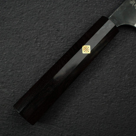 カトウ打刃物製作所 金太郎 白二鋼 ダマスカス 黒打ち 梨地 文化 180mm