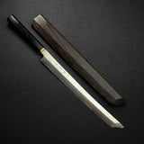 田中一之刃物製作所 V金10号 ダマスカス 先丸蛸引き 300mm 鞘付き