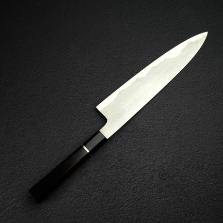 初心 木漏れ日 青一鋼 ダマスカス 牛刀 240mm 鞘付き 無銘