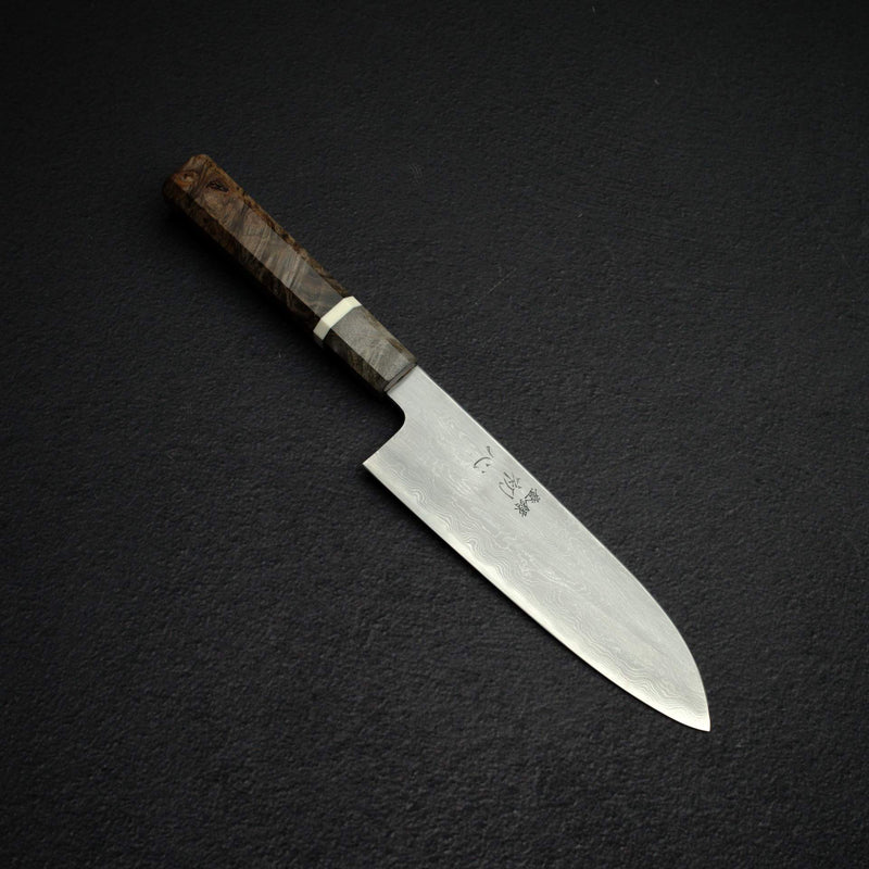 初心 x 中川打刃物 青一鋼 ダマスカス 三徳 170mm