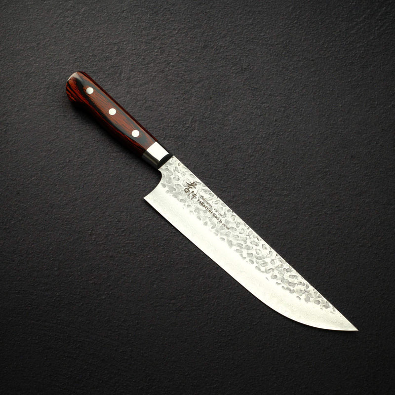 青木刃物製作所 V金10号 33層槌目ダマスカス 肉切り 210mm