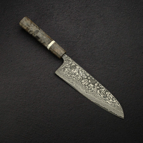 佐治打刃物 スーパーゴールド2 ブラックダマスカス 三徳 180mm