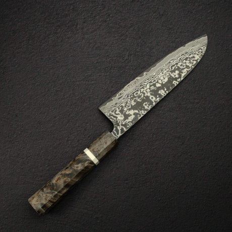 佐治打刃物 スーパーゴールド2 ブラックダマスカス 三徳 180mm