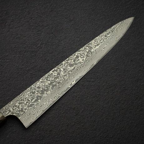 佐治打刃物 SG2 ブラックダマスカス 筋引 270mm バーチウッドハンドル 口金付き
