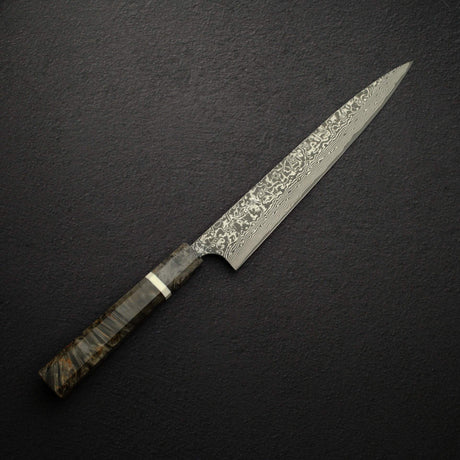 佐治打刃物 SG2 ブラックダマスカス 筋引 240mm バーチウッドハンドル