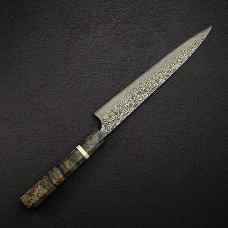佐治打刃物 SG2 ブラックダマスカス 筋引 240mm バーチウッドハンドル
