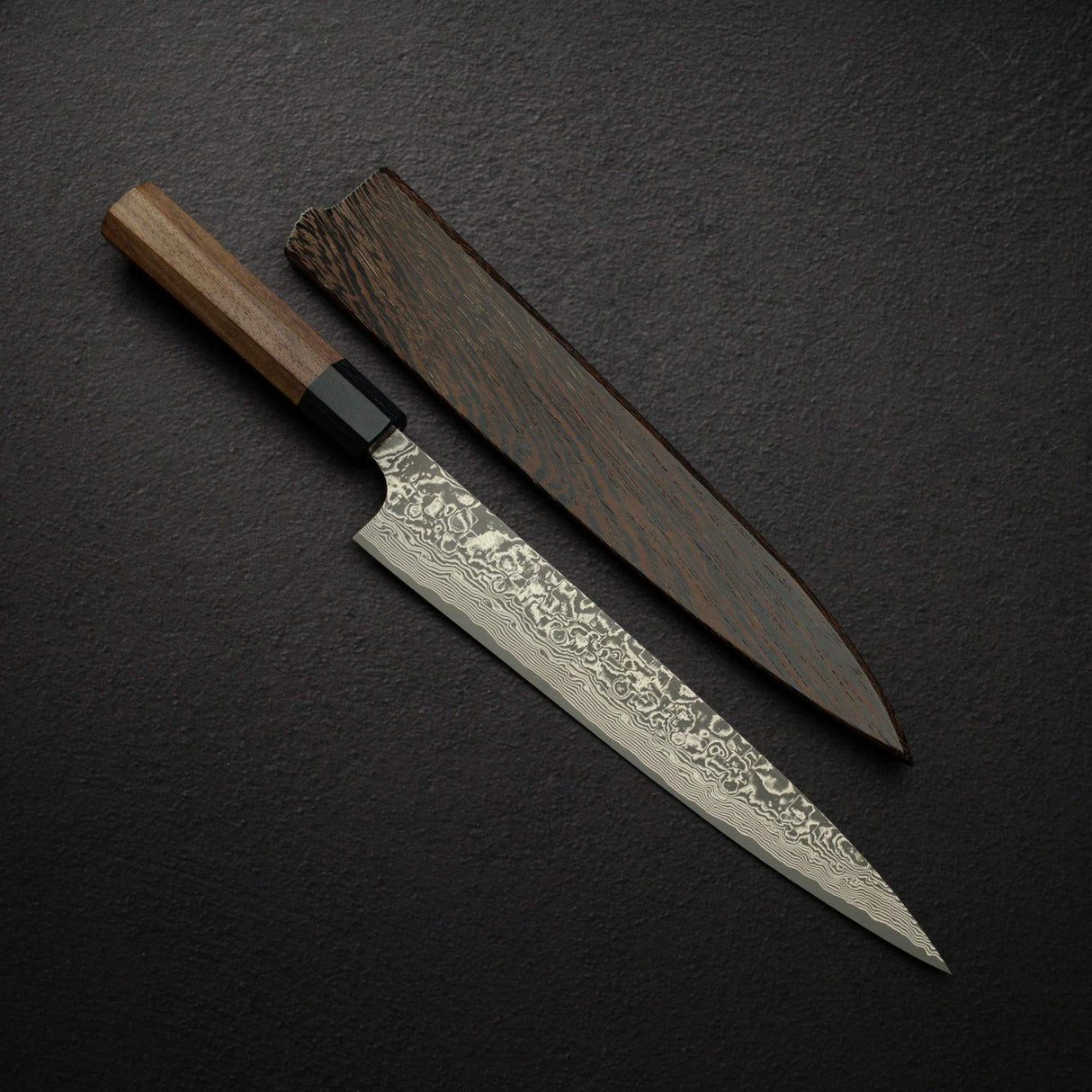 佐治打刃物 SG2 ブラックダマスカス 筋引 240mm ローズウッドハンドル