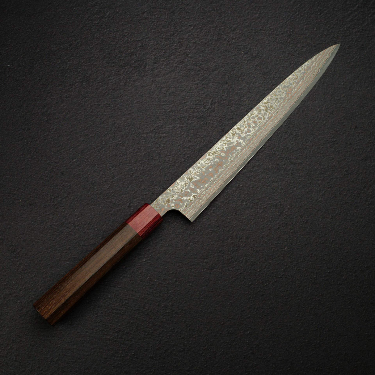 佐治打刃物 V金10号 レインボーダマスカスエッチング 筋引 270mm