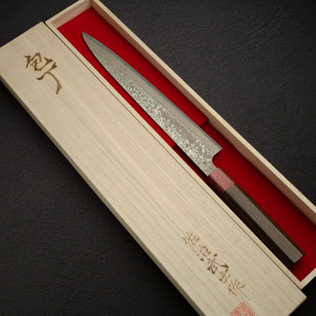 佐治打刃物 V金10号 レインボーダマスカスエッチング 筋引 270mm