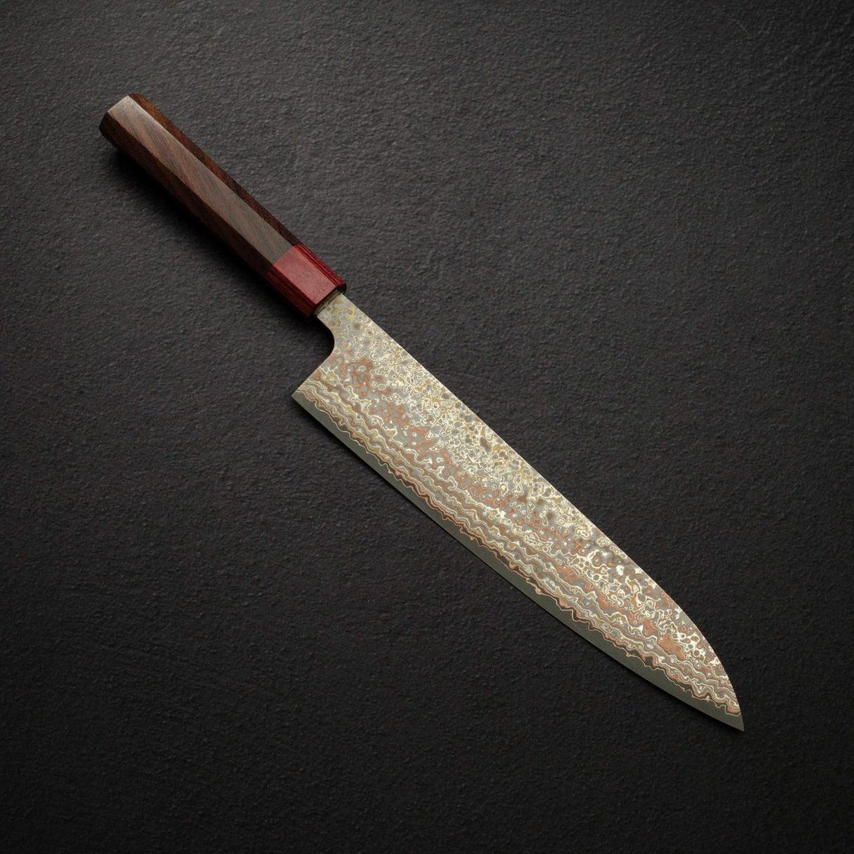 佐治打刃物 V金10号 レインボーダマスカス 牛刀 240mm