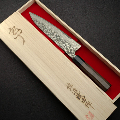 佐治打刃物 スーパーゴールド2 ブラックダマスカス 牛刀 210mm
