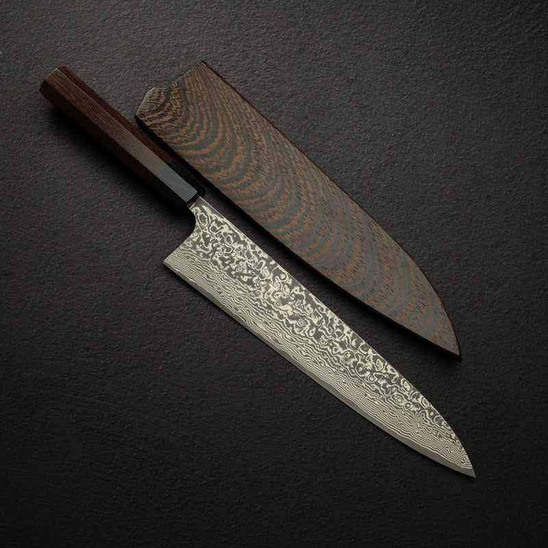 佐治打刃物 スーパーゴールド2 ブラックダマスカス 牛刀 240mm
