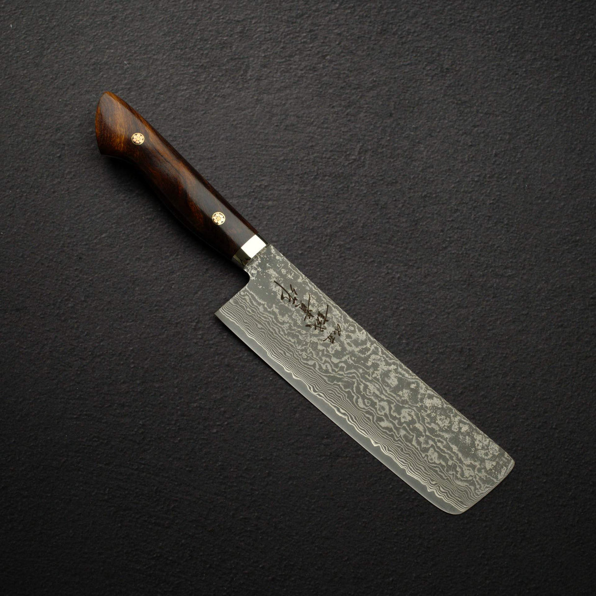 田中一之刃物製作所 スーパーゴールド2 黒染めダマスカス 菜切 165mm