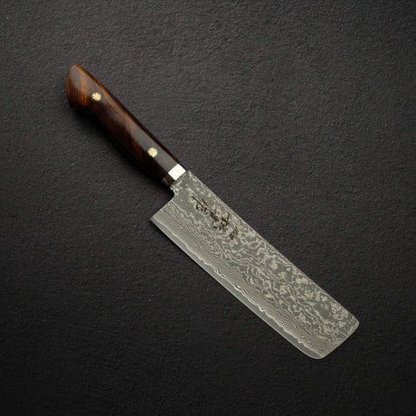 田中一之刃物製作所 スーパーゴールド2 黒染めダマスカス 菜切 165mm