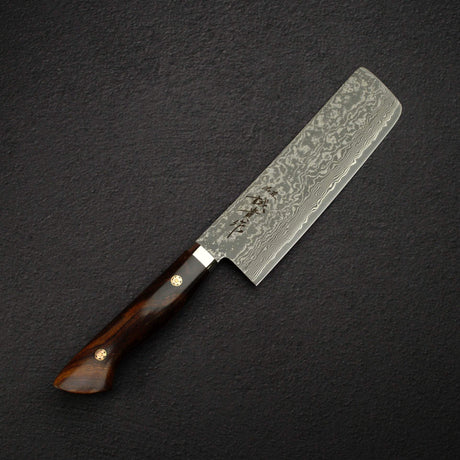 田中一之刃物製作所 スーパーゴールド2 黒染めダマスカス 菜切 165mm