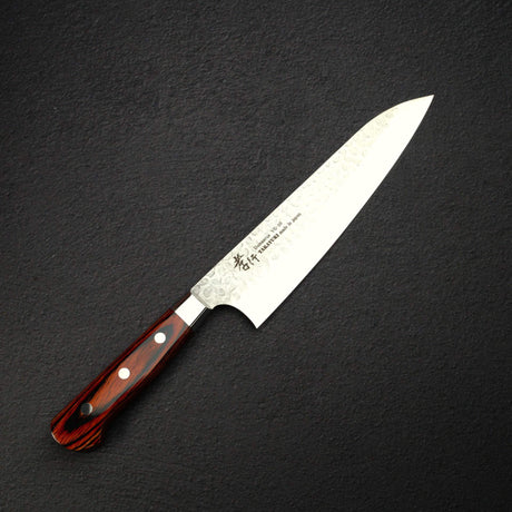 青木刃物製作所 V金10号 33層ダマスカス 槌目 牛刀 210mm