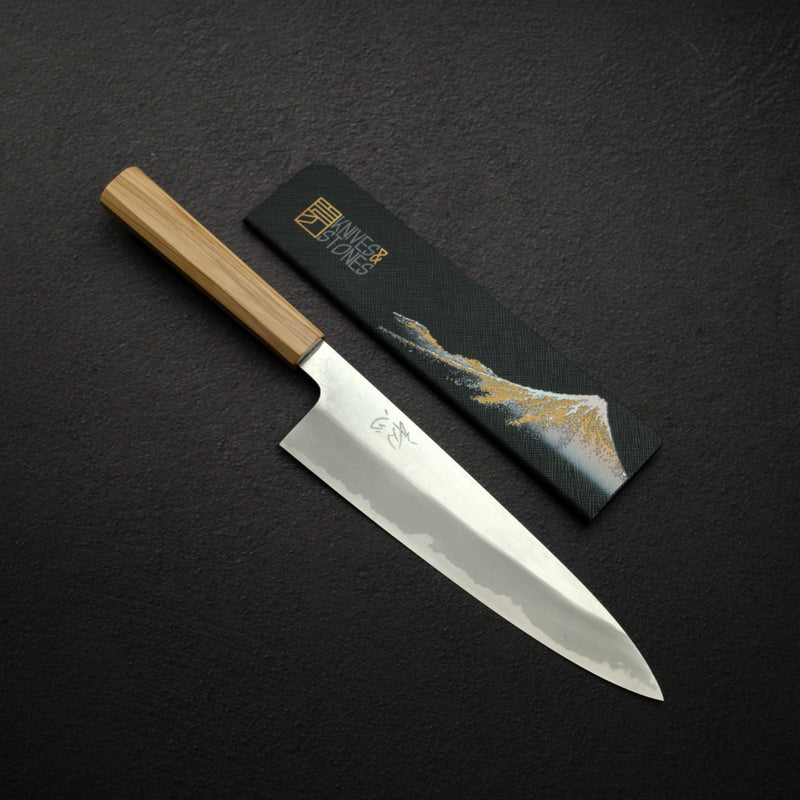 初心 木漏れ日 青二鋼 本霞 牛刀 210mm 口金付き
