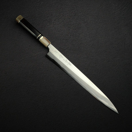 眞崎 直樹 青二鋼 磨き 柳刃 300mm 鞘付き