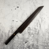 池田鍛錬所 青一鋼 水本焼 血抜き溝付き 切付柳刃 300mm エボニー柄セット