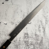 池田鍛錬所 青一鋼 水本焼 血抜き溝付き 切付柳刃 300mm エボニー柄セット