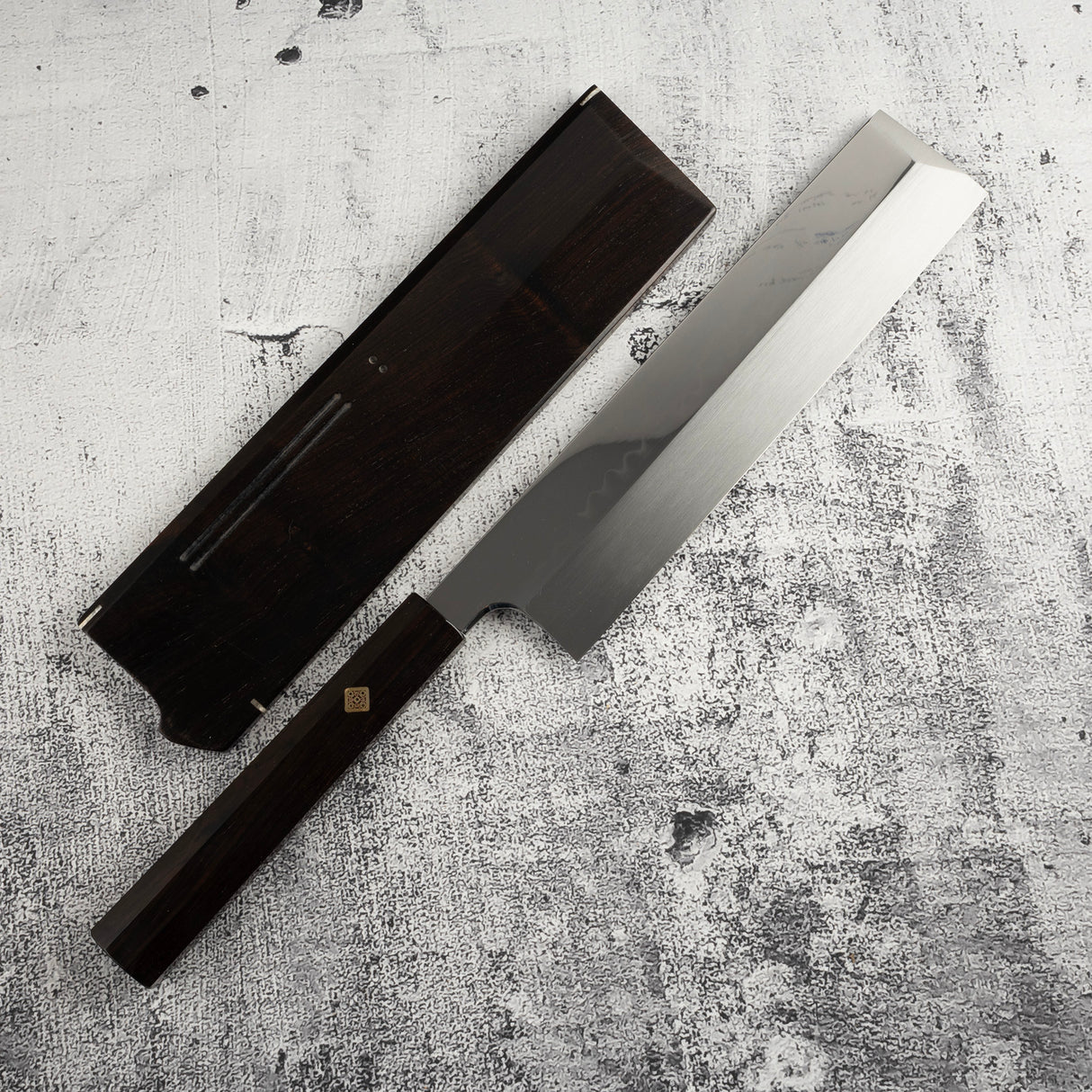 玄海正国 白二鋼 本焼 薄刃 240mm エボニー柄セット
