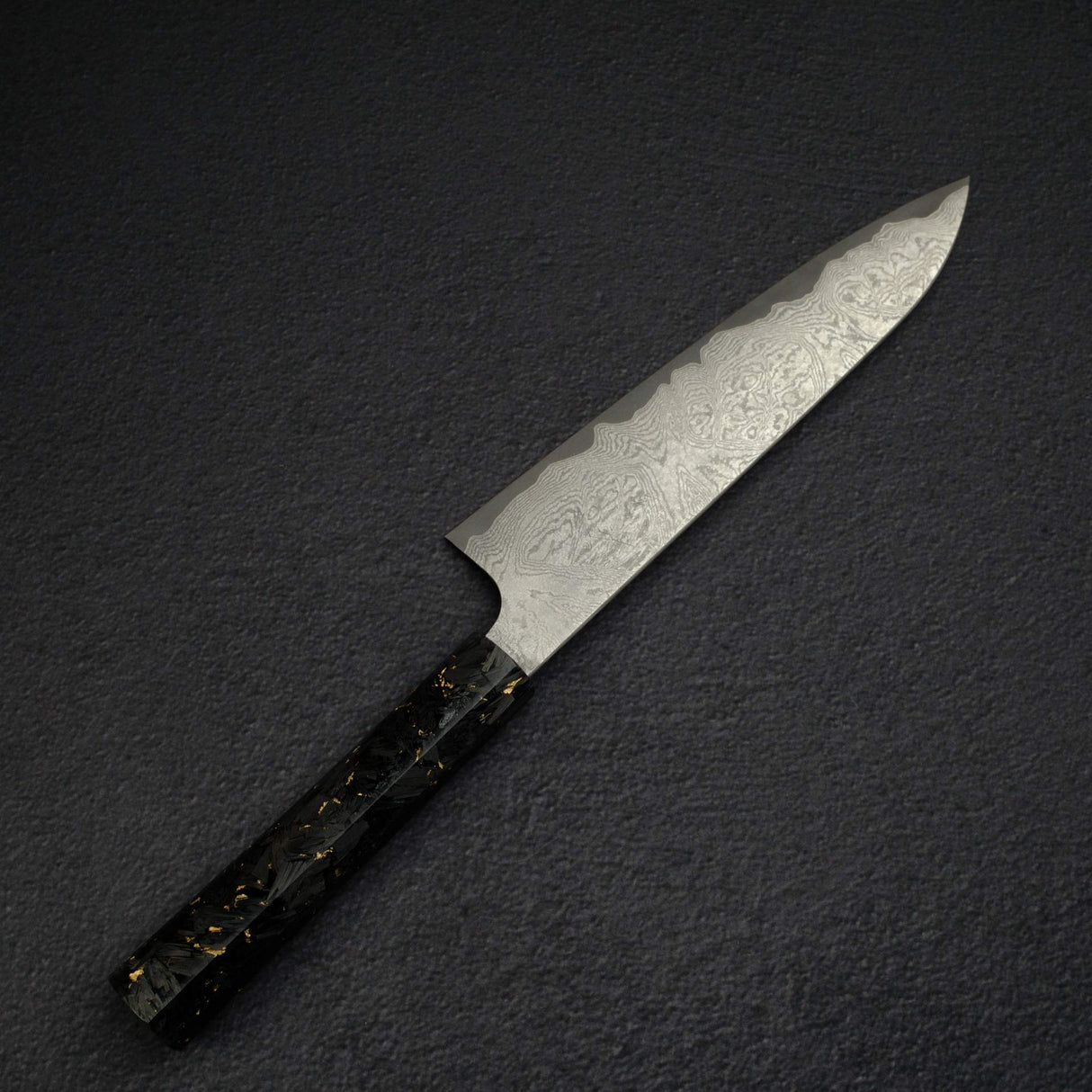 初心 x 二唐刃物鍛造所 VG XEOS 黒染め ダマスカス 牛刀 210mm 鞘付き