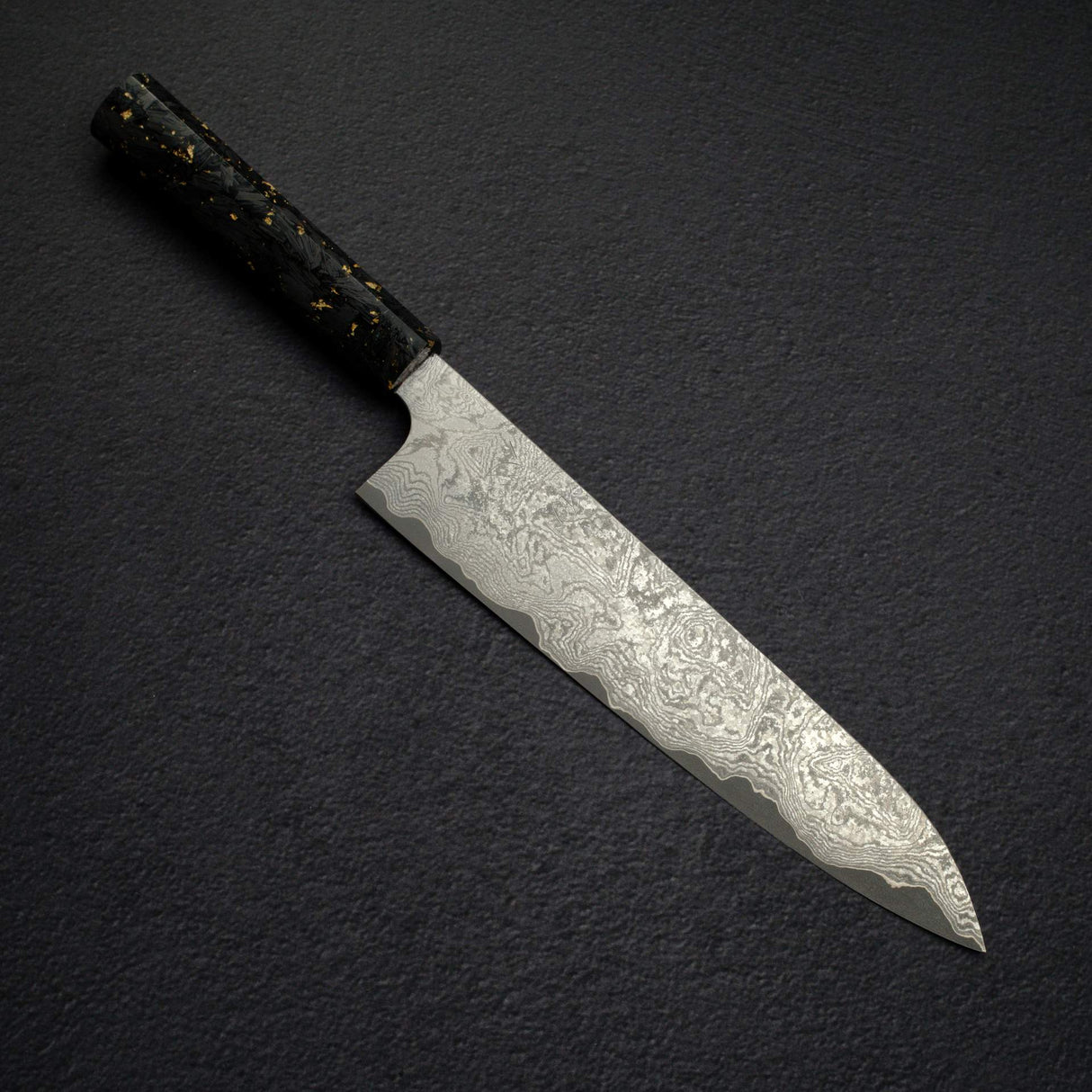 初心 x 二唐刃物鍛造所 VG XEOS 黒染め ダマスカス 牛刀 240mm 鞘付き