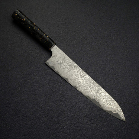 初心 x 二唐刃物鍛造所 VG XEOS 黒染め ダマスカス 牛刀 240mm 鞘付き