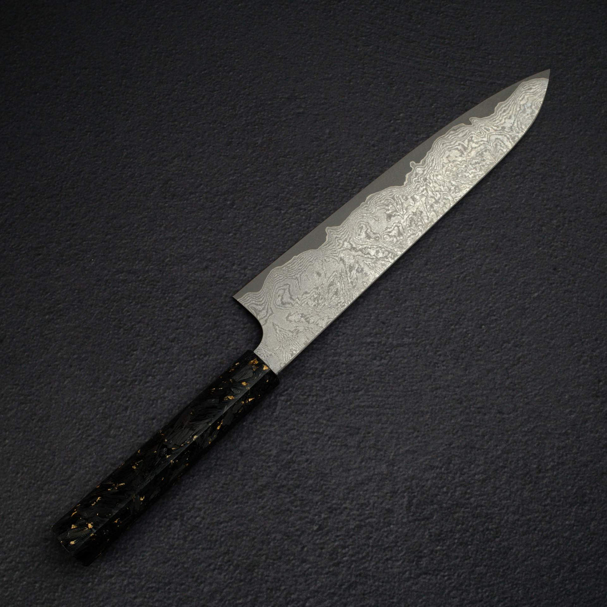 初心 x 二唐刃物鍛造所 VG XEOS 黒染め ダマスカス 牛刀 240mm 鞘付き