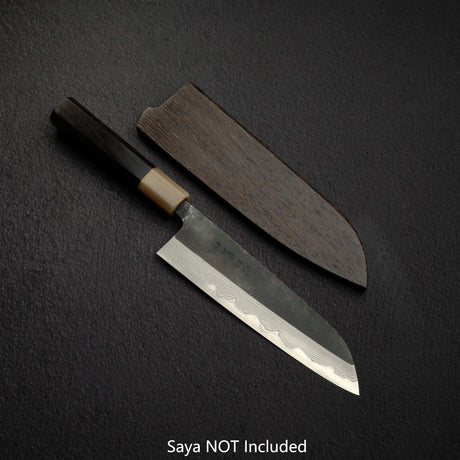 直人 青一鋼 ダマスカス 黒打ち 三徳 180mm