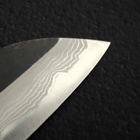 直人 青一鋼 ダマスカス 黒打ち 三徳 180mm