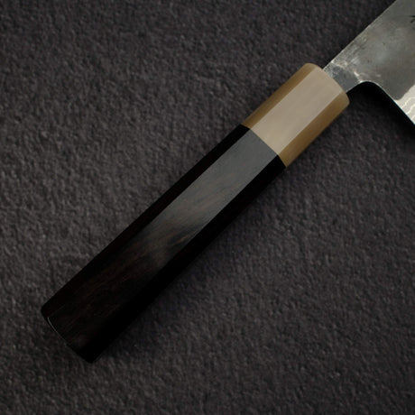直人 青一鋼 ダマスカス 黒打ち 三徳 180mm
