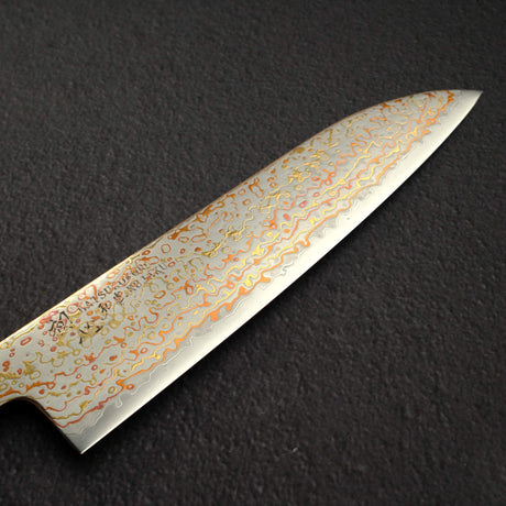 初心 孔雀 V金2号 三徳 180mm レインボーダマスカス仕上げ