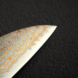 初心 孔雀 V金2号 三徳 180mm レインボーダマスカス仕上げ