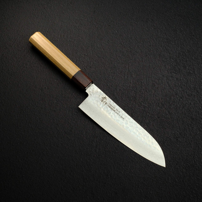 青木刃物製作所 VG10 33層ダマスカス 三徳 170mm チークハンドル