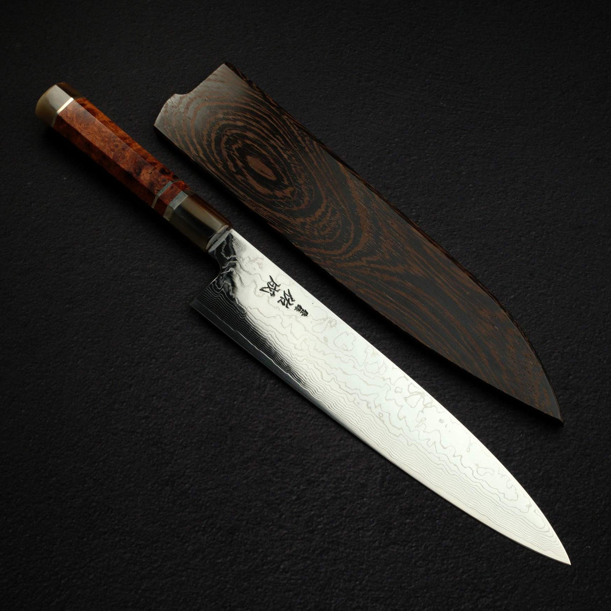 Sukenari SG2 Damascu Gyuto 270mm w/ Triple Spacer Amboyna Burl