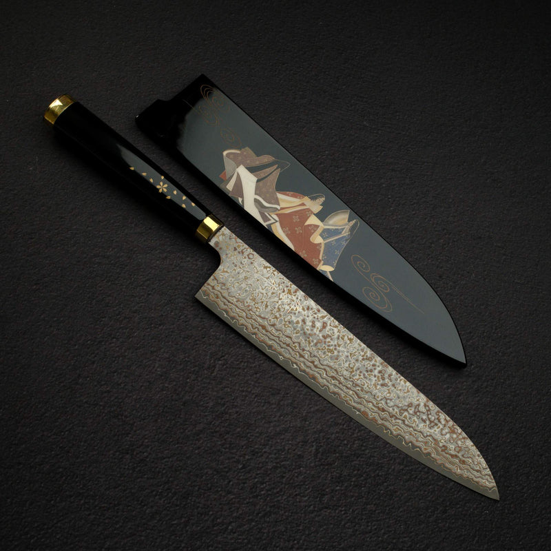 佐治打刃物 蒔絵 漆 V金10号W 牛刀 240mm